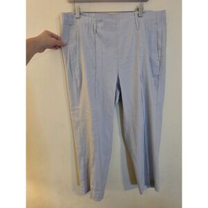 J.Jill Size XL Gray Linen Blend Stretch High Rise Crop Pull On Pants Coastal NWT